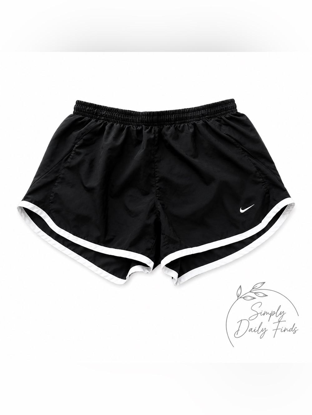 Nike Black and Gray Athletic Shorts with White Swoosh